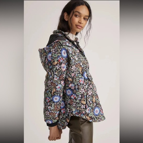 NWT Anthropologie Maeve Floral Puffer Jacket - Size Large - Picture 3 of 5